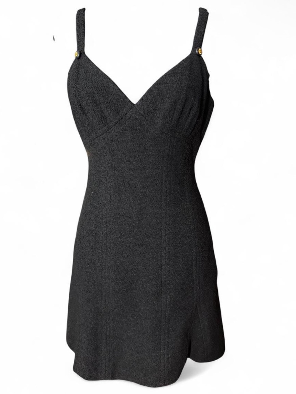 CHANEL vintage 1993 Black Tweed Mini Dress - Picture 2 of 8
